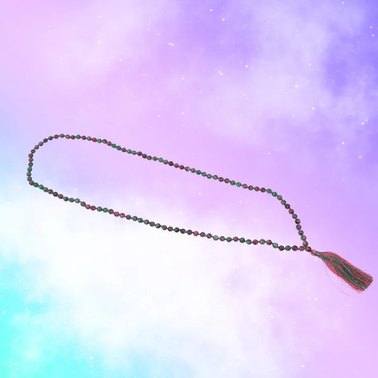 Ruby Zoisite Prayer Necklace 